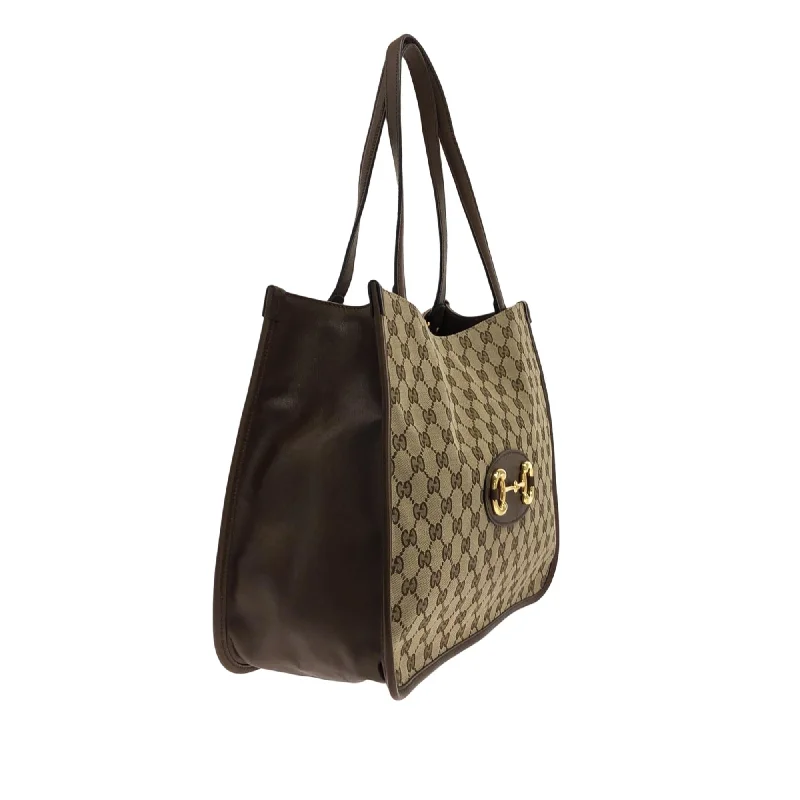 Gucci backpacks for women with a multi - pocket designGucci GG Canvas Horsebit 1955 Tote Bag (f3BOeU)