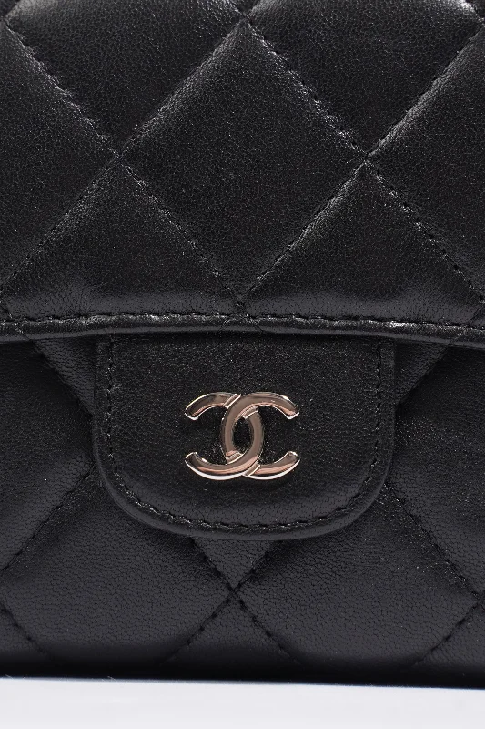 Chanel Designer Handbag with Unique DesignChanel Classic Flap Wallet Black / Burgundy Lambskin Leather