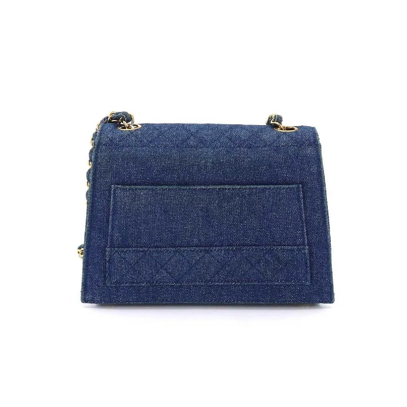 Chanel Luxury Handbag for High - End EventsCHANEL Chain Shoulder Bag Denim Blue Gold Hardware Vintage Matelasse