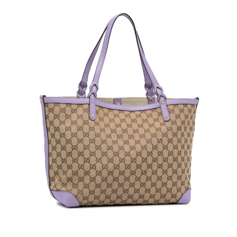 Gucci handbags for women with a back - zip pocketGucci GG Canvas Craft Tote (SHG-MJEHbV)