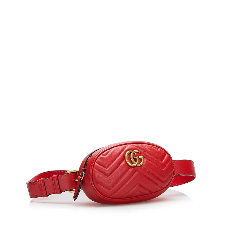 Gucci backpacks for women with a hidden back pocketGucci GG Marmont Matelasse Belt Bag (SHG-O8LhMP)