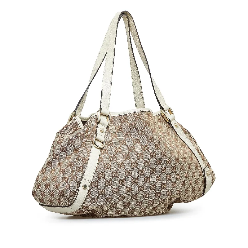 Gucci tote bags for women with a printed Gucci logoGucci GG Canvas Pelham Shoulder Bag (SHG-Cm5oMZ)