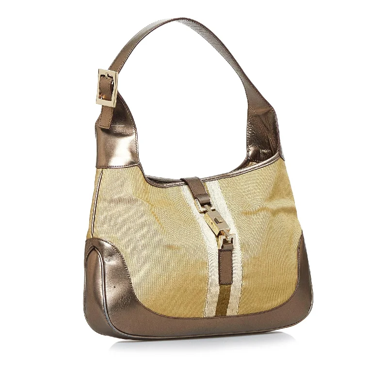 Women Gucci bags with interlocking G hardware for a classic lookGucci Web Jackie O Hobo (SHG-G71G2z)