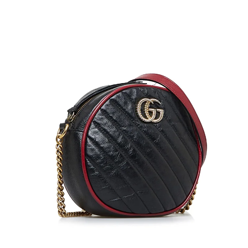 Gucci Marmont bags for women with gold - toned hardwareGucci Round GG Marmont Crossbody Bag (SHG-4utPJf)