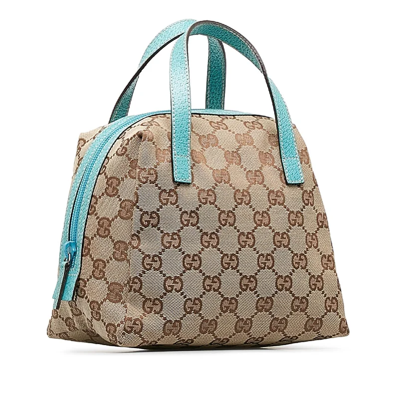 Gucci tote bags for women with a double - handle designGucci GG Canvas Handbag (31oVHS)