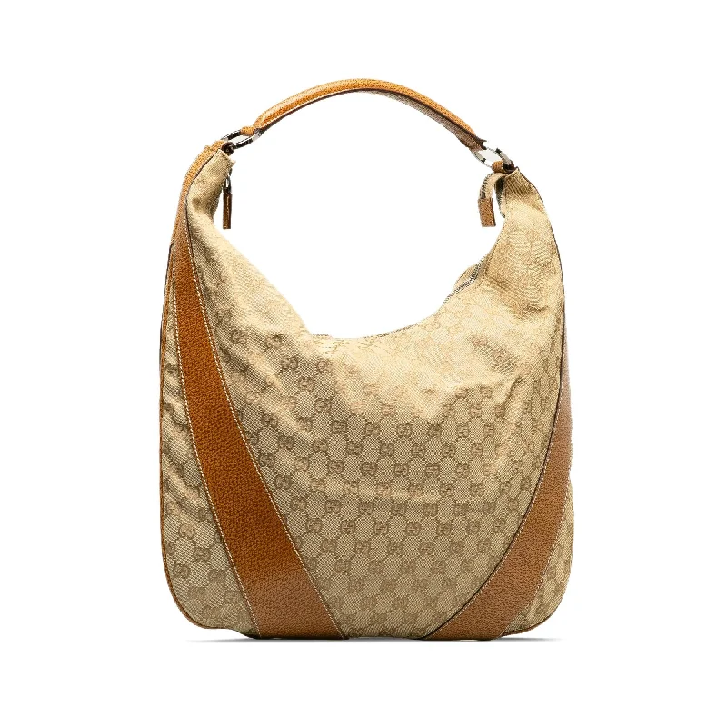 Women Gucci Sylvie bags with a crystal - embellished web stripeGucci GG Canvas Hobo (hPCRxa)