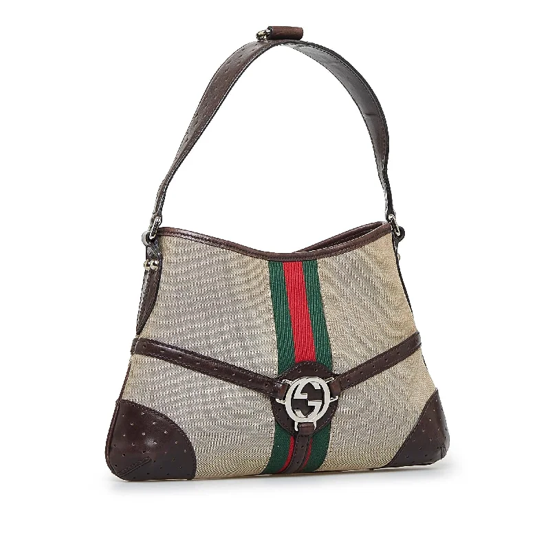 Medium - sized Women Gucci handbags for everyday useGucci Reins Web Shoulder Bag (SHG-2amAPb)