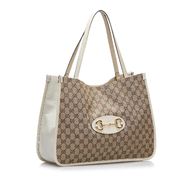 Women Gucci bags with a front - zip pocket for small itemsGucci GG Canvas Horsebit 1955 (Ks7vuB)