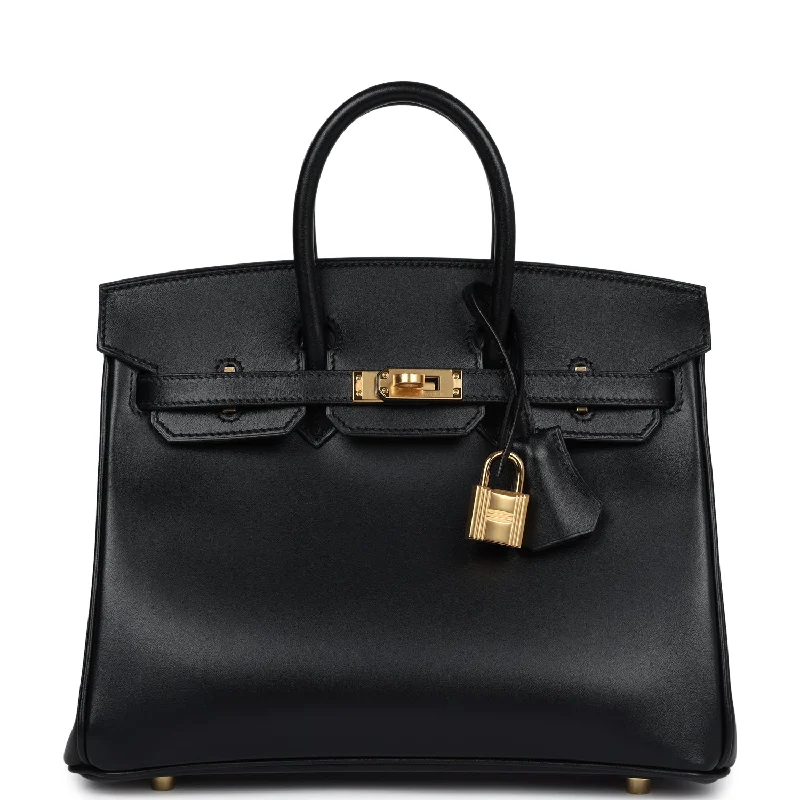 Hermes Birkin 25 Black Box Gold Hardware