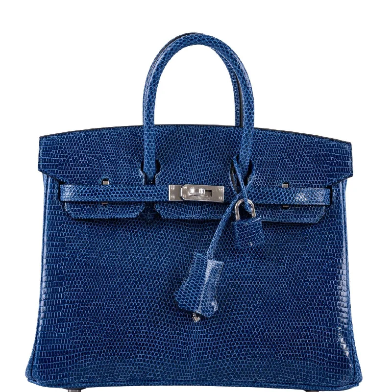 Hermès Birkin 25 Blue Sapphire Niloticus Lizard Palladium Hardware