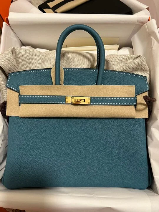 Hermès Birkin 25 Blue Jean Togo Gold Hardware