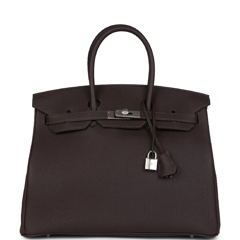 Hermes Birkin 35 Chocolat Togo Palladium Hardware