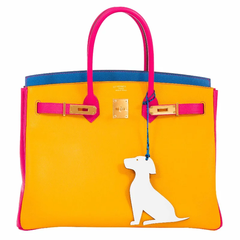 Hermès Birkin 35 HSS Juane D'Or, Mykonos Blue, Rose Tyrien Epsom Gold Hardware