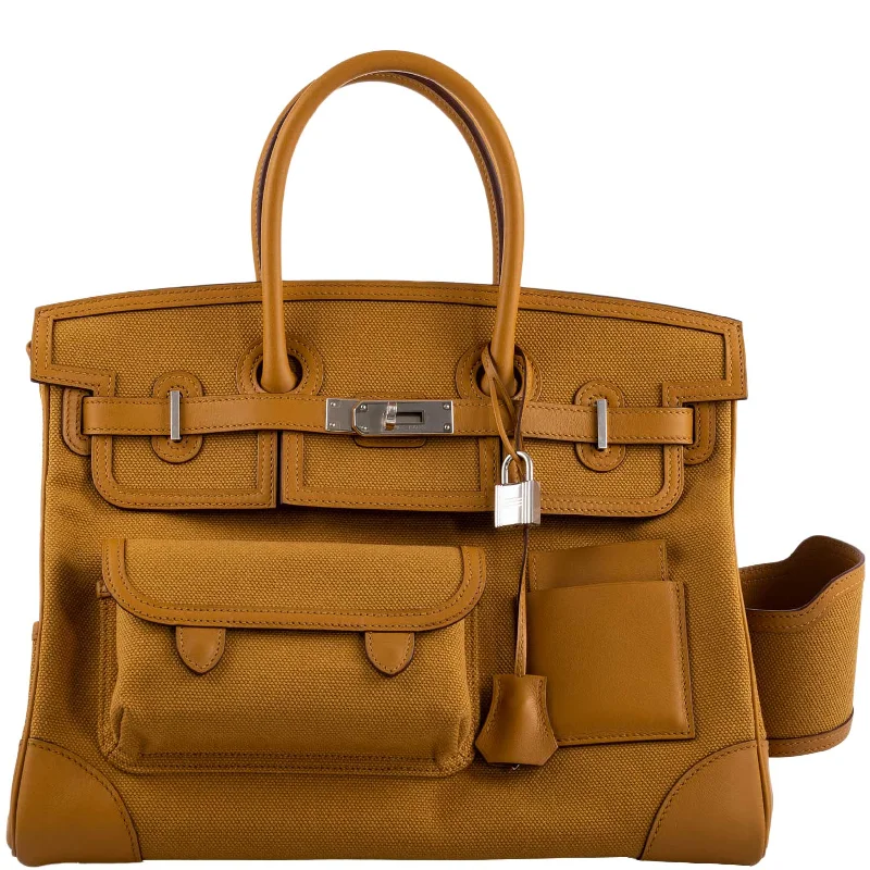 Hermès Cargo Birkin 35 Sesame Swift and Toile Goeland Palladium Hardware