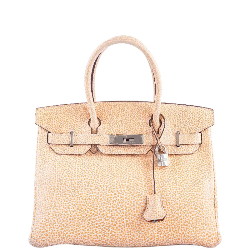 Hermès Dalmatian Birkin 30 Orange H Buffalo Palladium Hardware