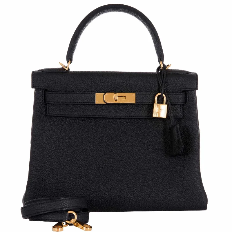 Hermès Kelly 28 Black Togo Gold Hardware