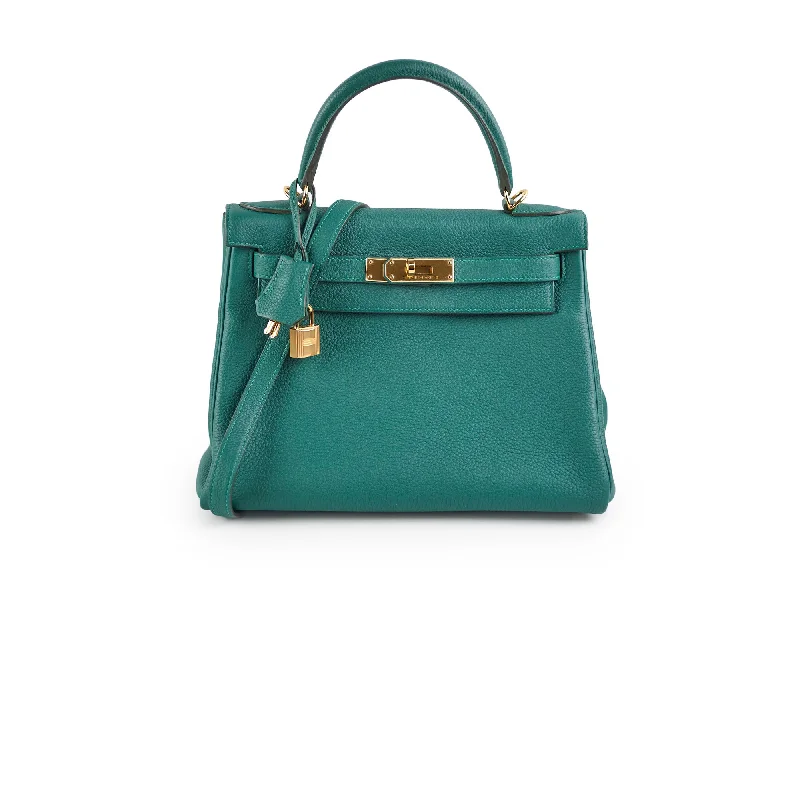 Hermes Kelly 28 Malachite Togo C Stamp