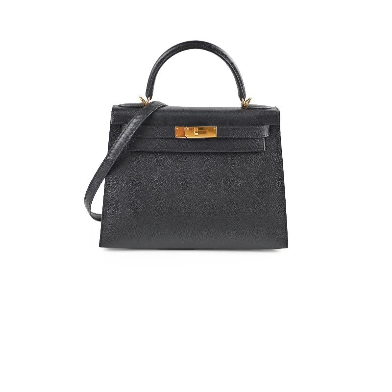 Hermes Kelly 28 Epsom Black C Stamp