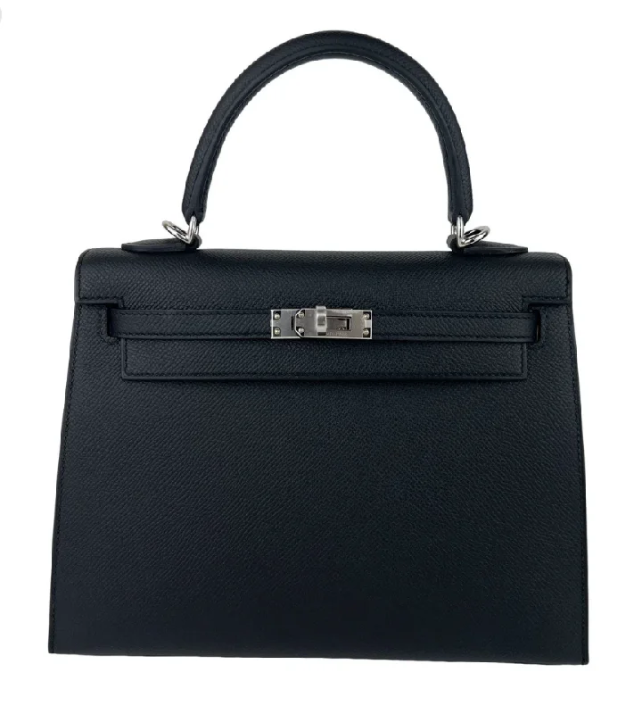 Hermes Kelly 25 Sellier Black Epsom PHW #W SKCB-127479