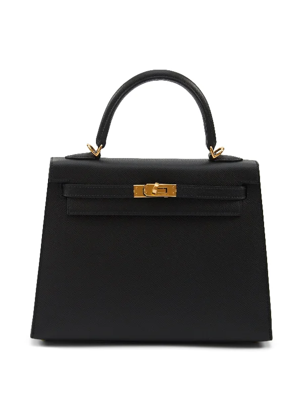 HERMÈS KELLY 25CM BLACK Epsom Leather with Gold Hardware