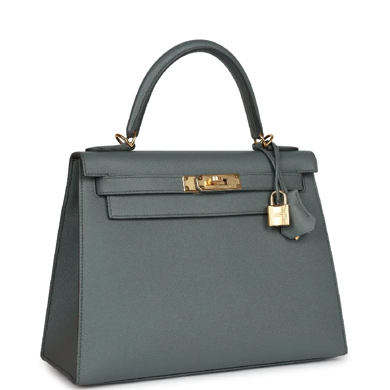 Hermes Kelly Sellier 28 Vert Amande Epsom Gold Hardware