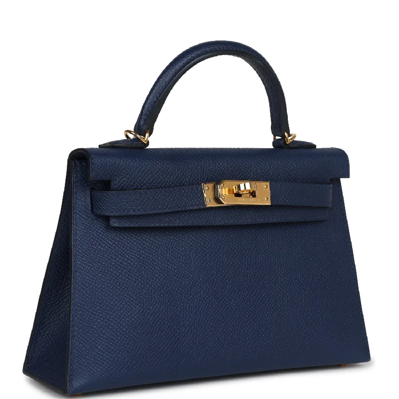 Hermes Kelly Sellier 20 Bleu Navy Epsom Gold Hardware