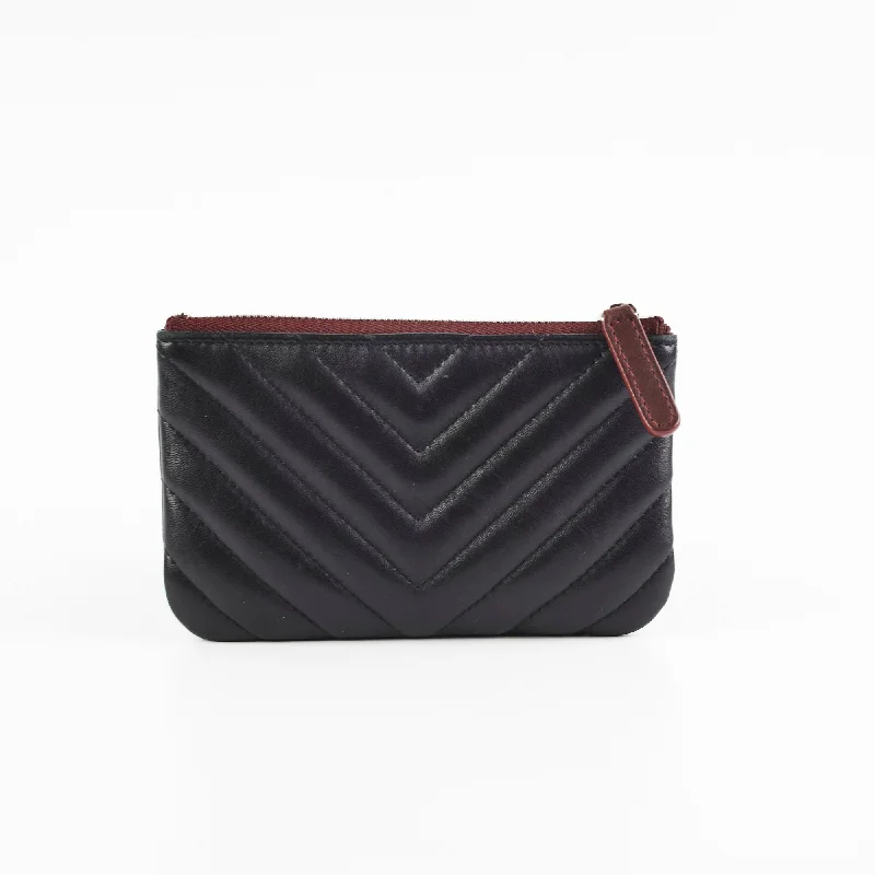 Chanel Quilted Leather Shoulder Bag for FashionistasChanel Small Chevron Black O Case