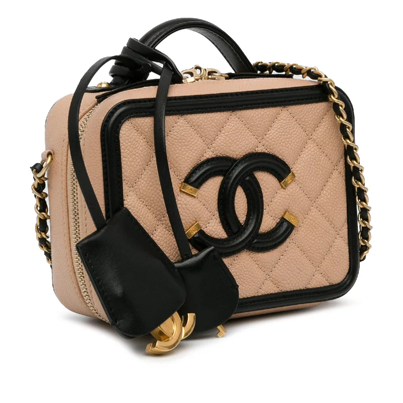 Chanel Medium Tote Bag for Office LadiesChanel Small Caviar CC Filigree Vanity Case (mliWa1)