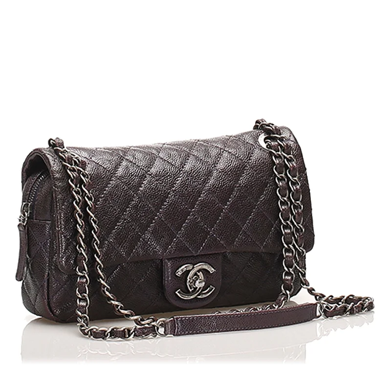 Chanel Lightweight Handbag for Daily ErrandsChanel Small Classic Caviar Leather Double Flap Bag (19442)