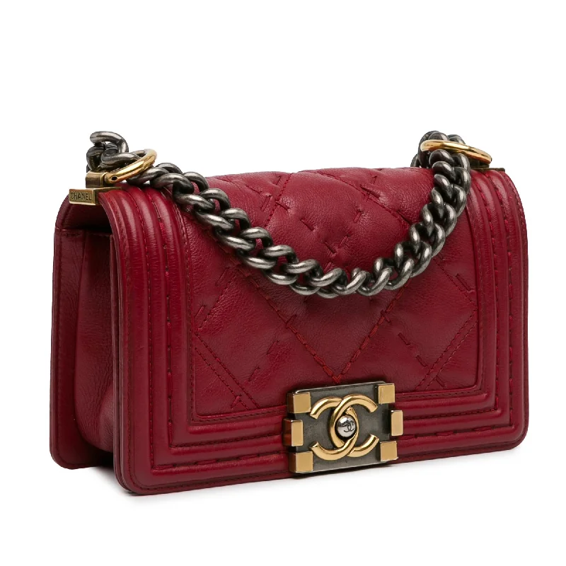 Chanel Classic Flap Bag for Evening PartyChanel Small Grained Calfskin Boy Double Stitch Flap (5sJFKX)