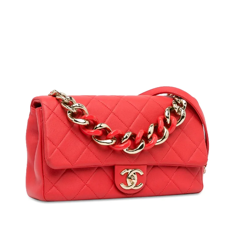 Chanel All - Match Handbag for Versatile StylingChanel Small Lambskin Elegant Chain Single Flap (SDFYLG)