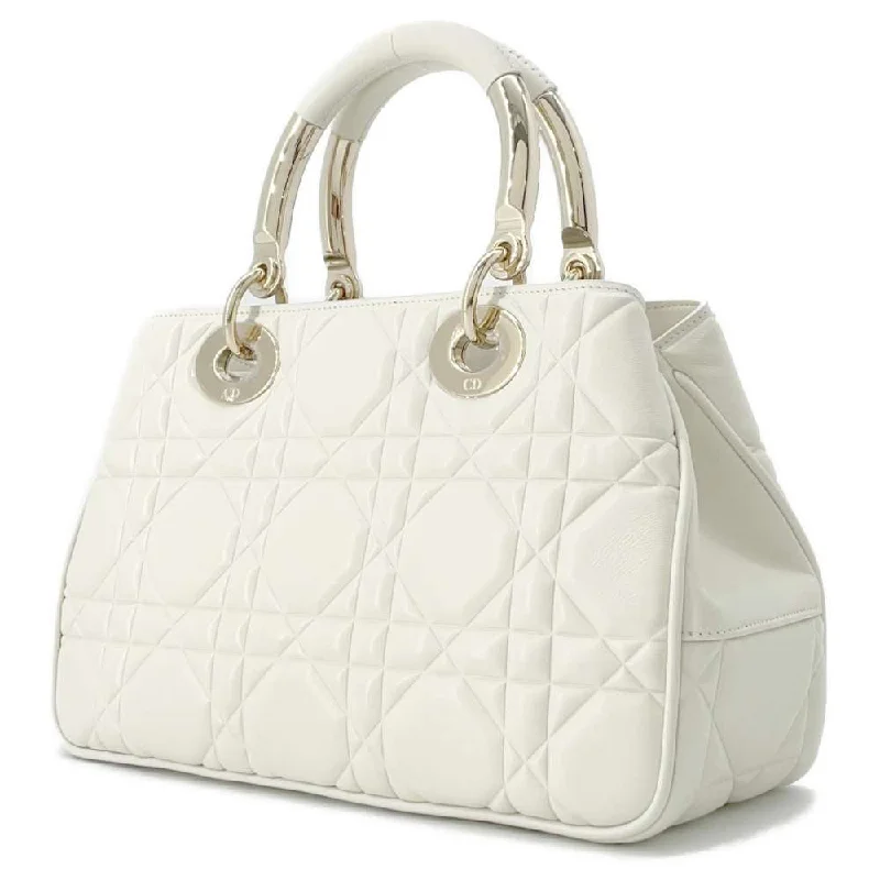 Christian Dior bags with a zip - top closure and multiple compartmentsDior Lady 95.22 2WAY Handbag White M0699OVJX Leather Size Medium