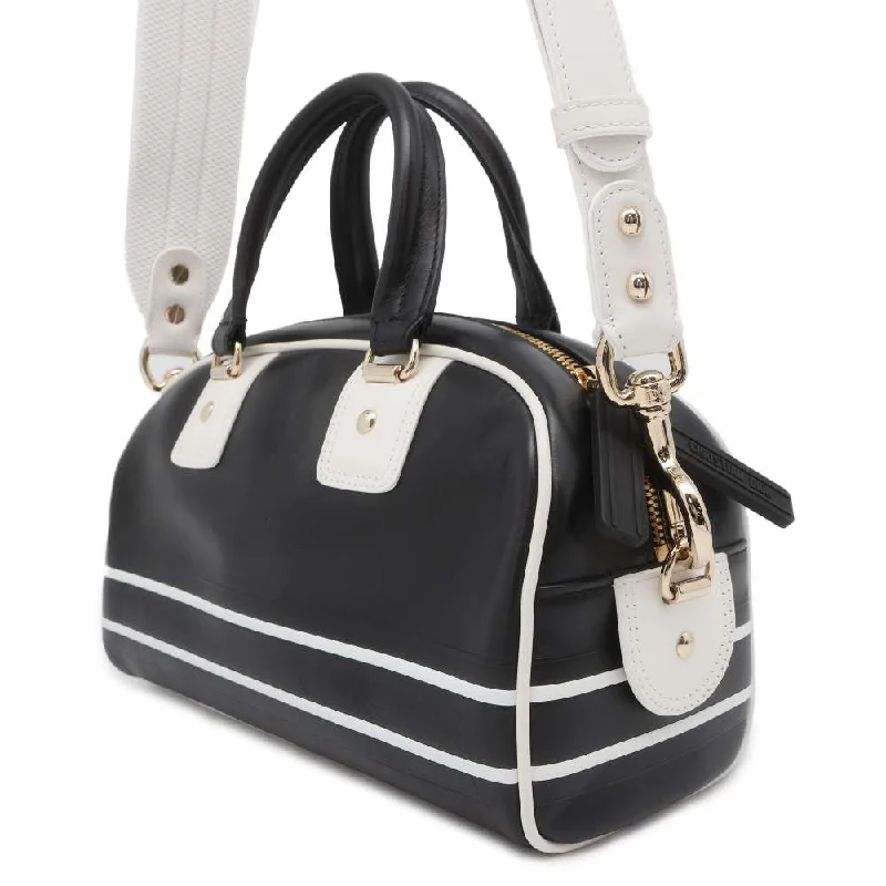 Christian Dior bags with a zip - top closure and multiple compartmentsDior Dior Vibe 2way Handbag Black/White M6209OOBR Leather