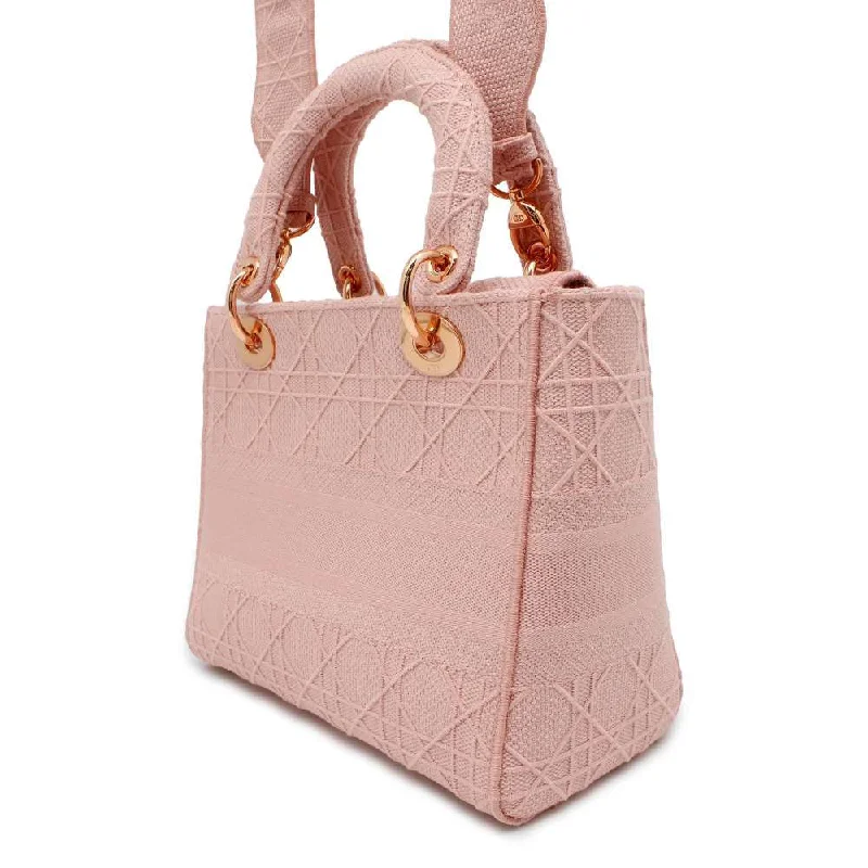 Luxury Christian Dior crossbody bags with a chain - link strapDior Lady Dee Light 2WAY Handbag Pink M0565OREY Canvas Size Medium