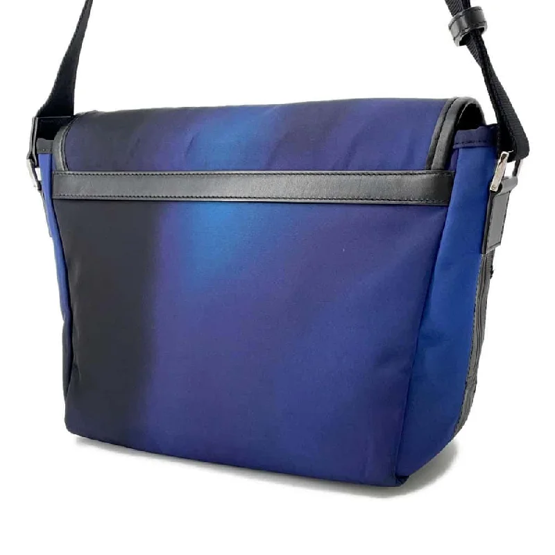 High - fashion Christian Dior bags with a geometric patternDior Dior Homme Flap Shoulder Bag Blue Gradation Nylon Leather