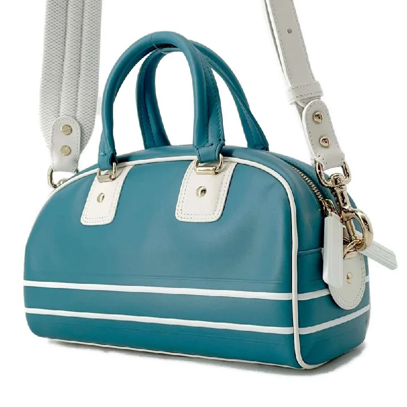 Christian Dior handbags with a detachable mirror for on - the - go touch - upsDior Dior Vibe 2way Handbag White/Turquise Blue M6209OOBR Leather