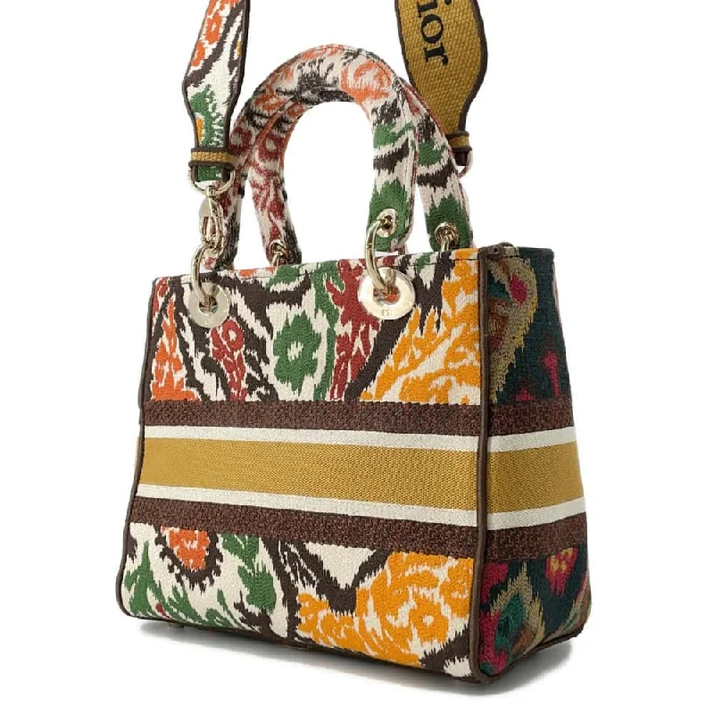 Contemporary Christian Dior handbags with a unique shapeDior Lady D-LITE 2way Bag Multicolor Canvas Size Medium