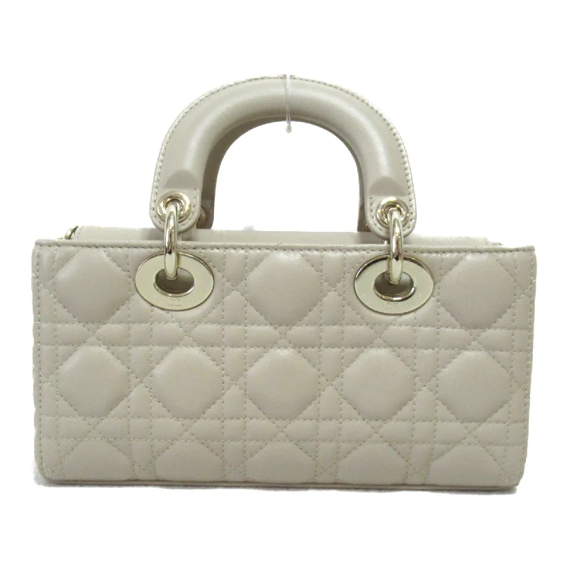 Christian Dior handbags with a detachable mirror for on - the - go touch - upsDior D-JOY Lady Dior handbag Beige leather