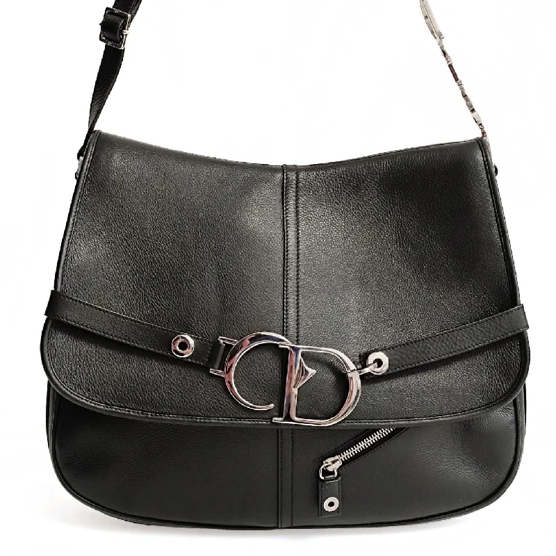 Luxury Christian Dior crossbody bags with a chain - link strapDIOR Dior Dior Saddle large shoulder bag in black leather