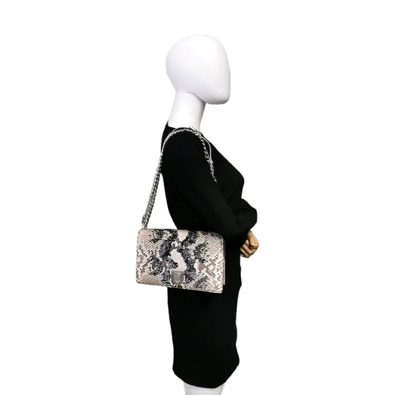 Christian Dior handbags with a detachable mirror for on - the - go touch - upsDior Diorama Medium Embellished Python