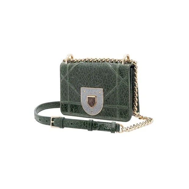 Christian Dior tote bags with a double - handle and shoulder - strap optionDIOR Green Deerskin ama Club Bag