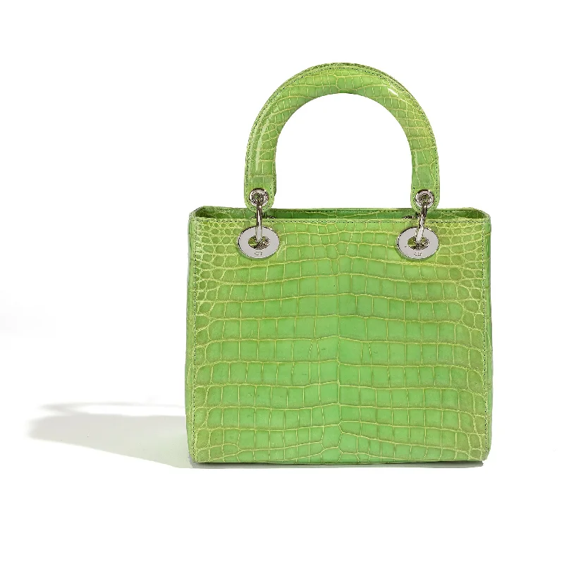 Christian Dior bags with a zip - top closure and multiple compartmentsDior Green Exotic Lady