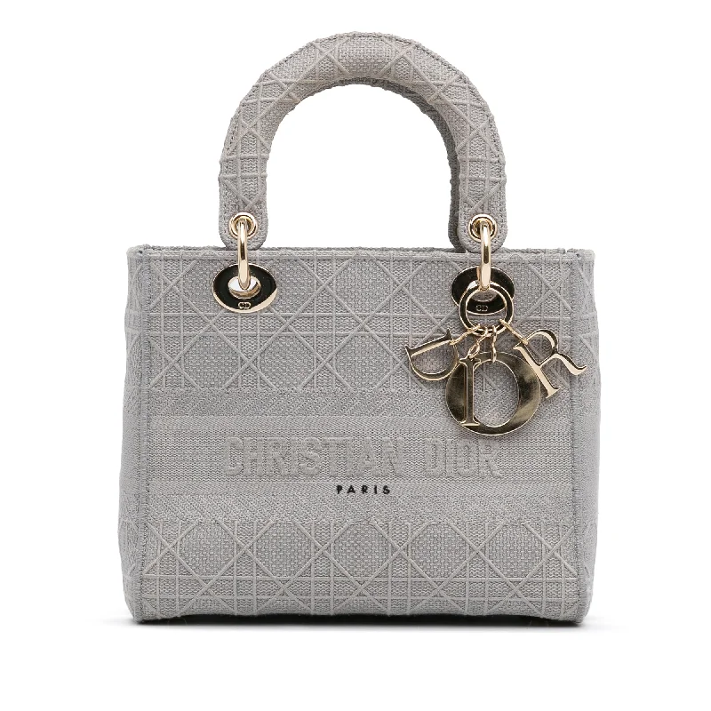 Stylish Christian Dior shoulder bags with a tassel - adorned zipperDior Lady D-Lite Medium Grey