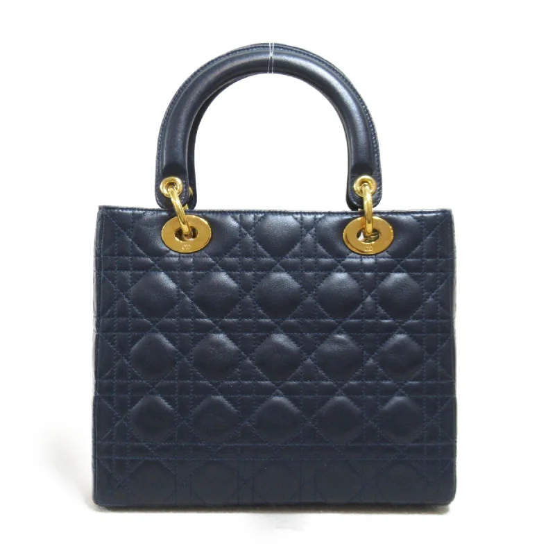 High - fashion Christian Dior bags with a geometric patternDior lady dior handbag Navy Lambskin [sheep leather]