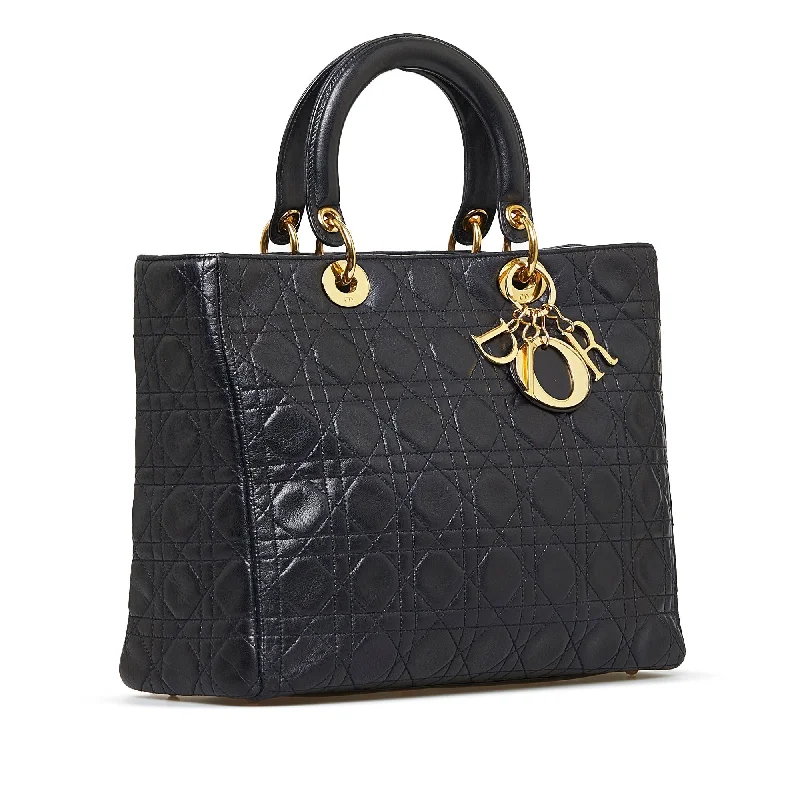 Christian Dior bags with a quilted pattern and gold - toned hardwareDior Lady Dior Large Cannage Quilted Leather