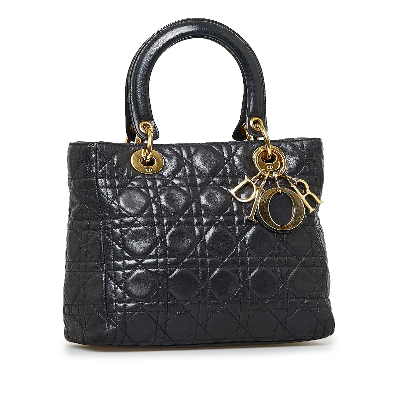 Christian Dior bags with a quilted pattern and gold - toned hardwareDior Lady Dior Medium Cannage Quilted Leather