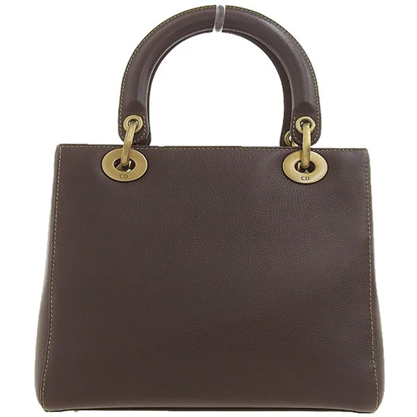 Christian Dior Saddle bags with a distressed leather finishDIOR Lady  Top Handle Bag Brown