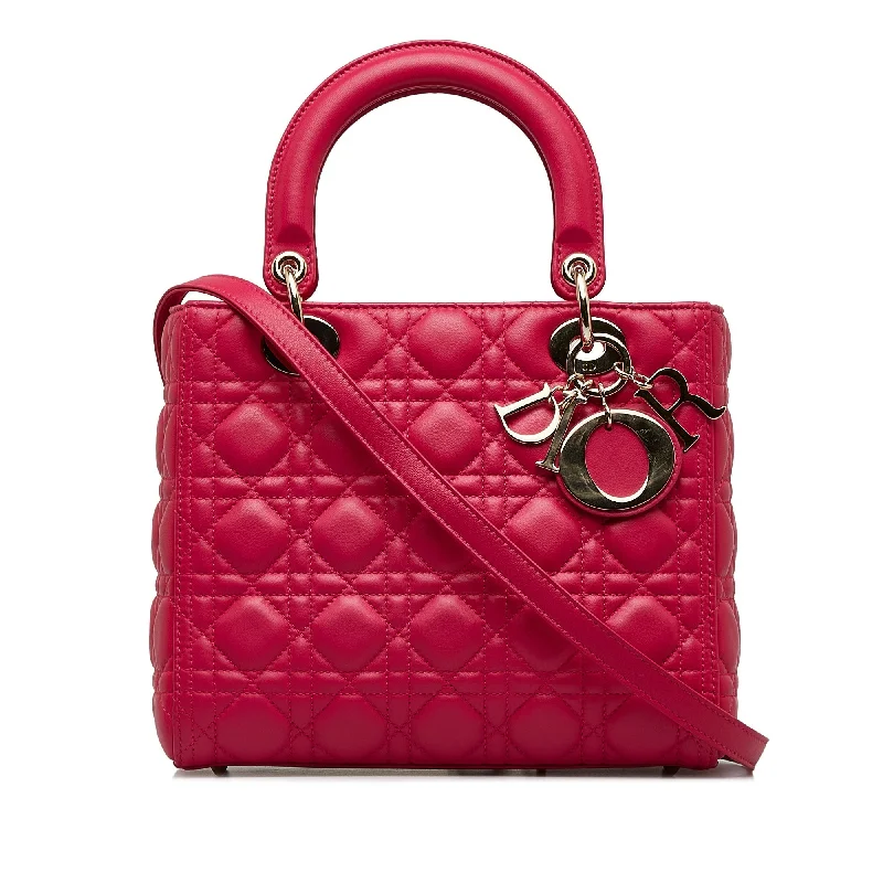 Fashion - forward Christian Dior tote bags for the modern womanDior Lady Dior Medium Pink Cannage Lambskin Silver