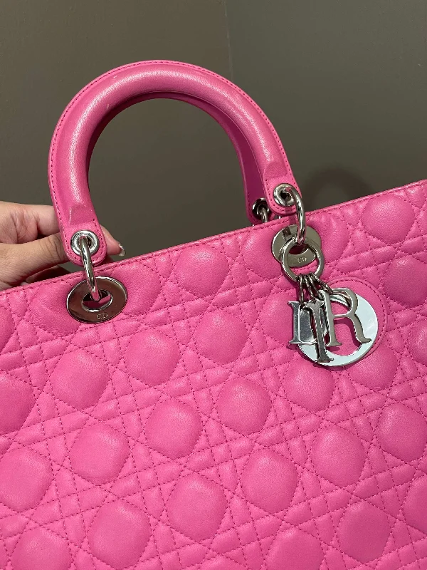 Trendsetting Christian Dior crossbody bags with a colorful strapDior Lady Dior Large Bubblegum Pink Lambskin