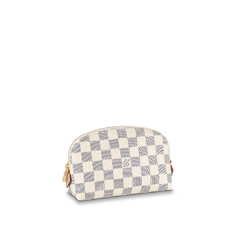 Louis Vuitton crossbody bags with a woven leather strap for textureLOUIS VUITTON DAMIER AZUR COSMETIC POUCH